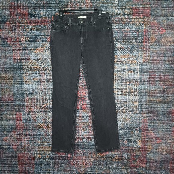 Levis womens dark gray distressed 505 straight stretch jeans 12x30 - Picture 1 of 10